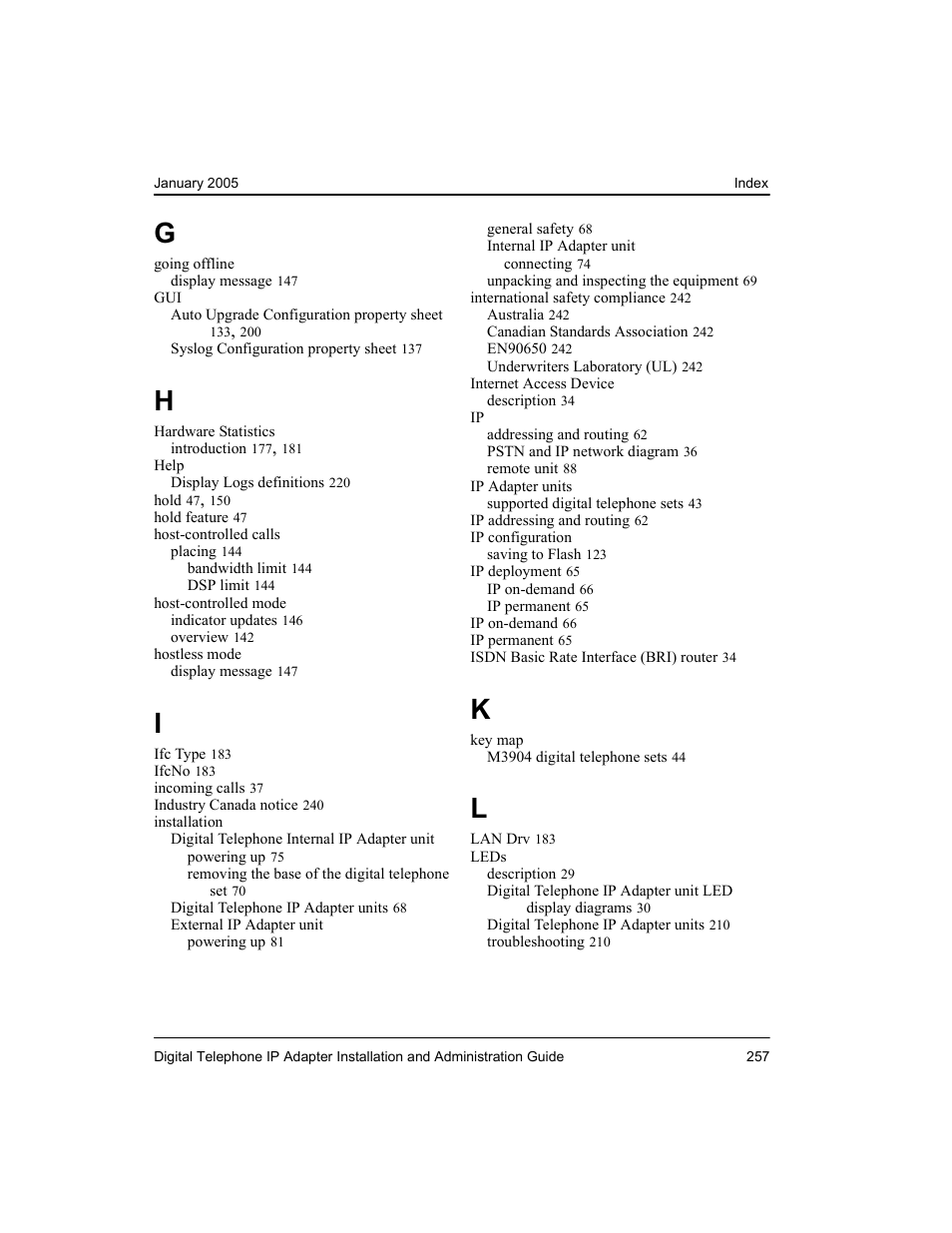 Nortel Networks M3310 User Manual | Page 257 / 264