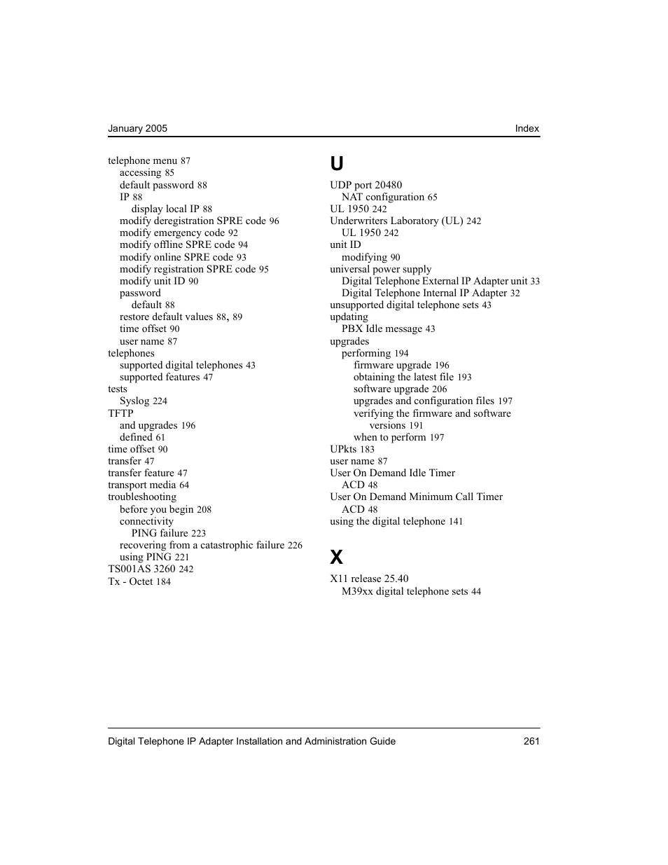 Nortel Networks M3310 User Manual | Page 261 / 264