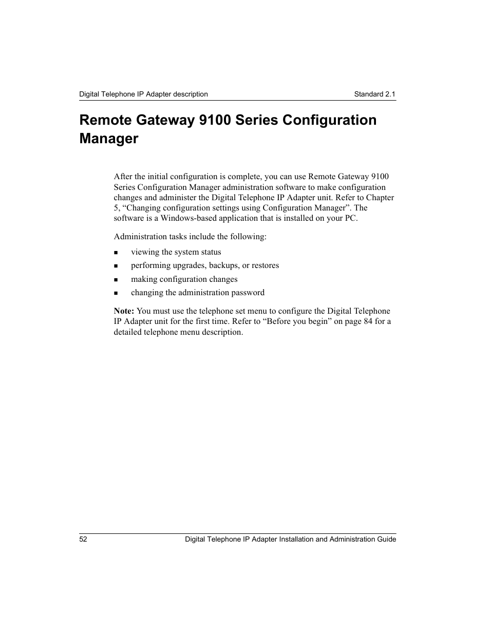 Remote gateway 9100 series configuration manager | Nortel Networks M3310 User Manual | Page 52 / 264