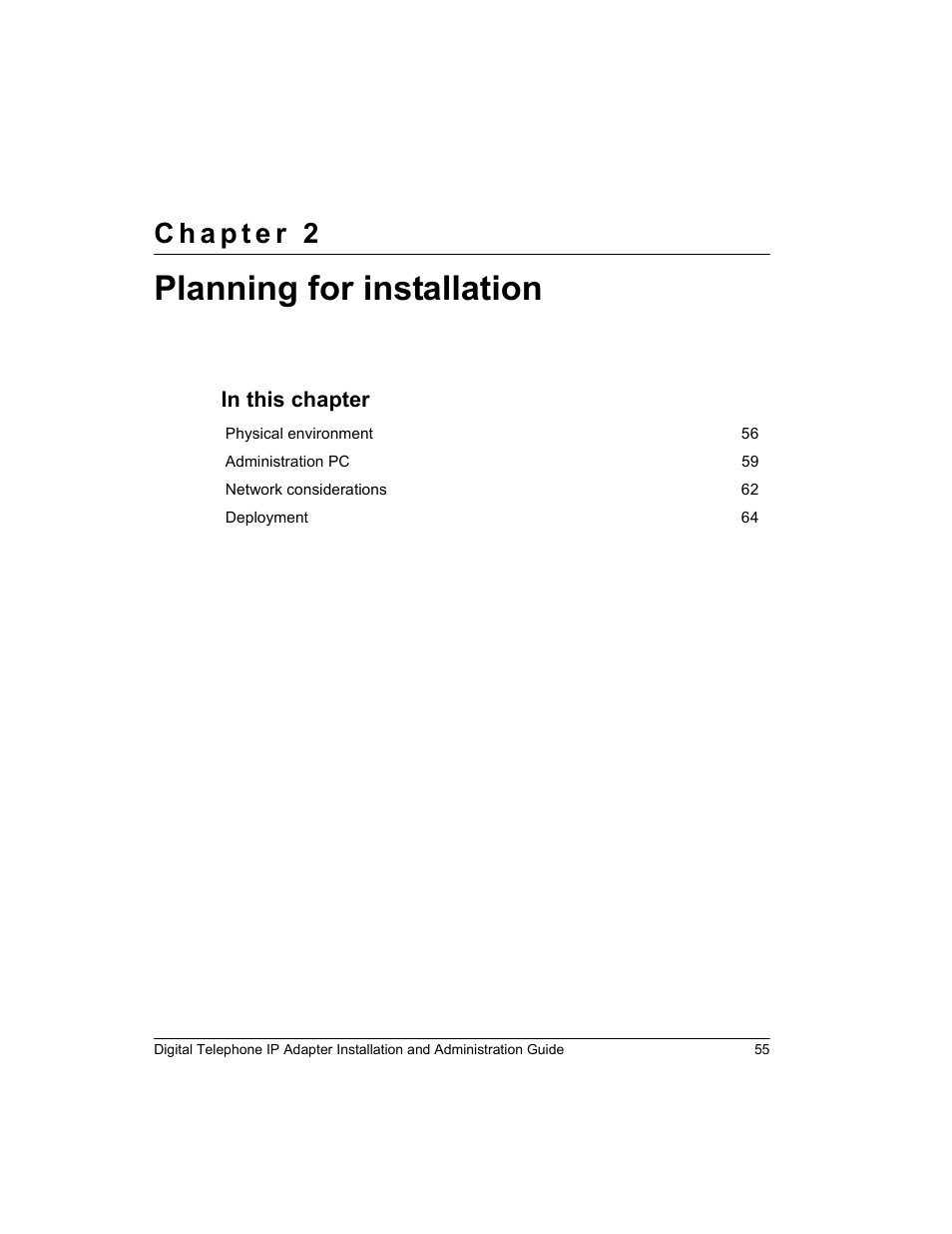 Planning for installation | Nortel Networks M3310 User Manual | Page 55 / 264