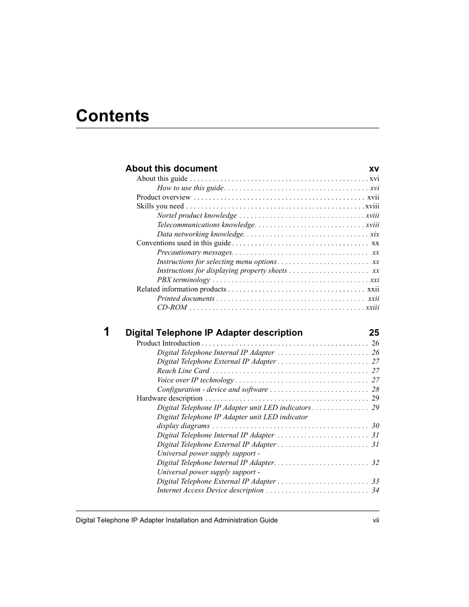 Nortel Networks M3310 User Manual | Page 7 / 264