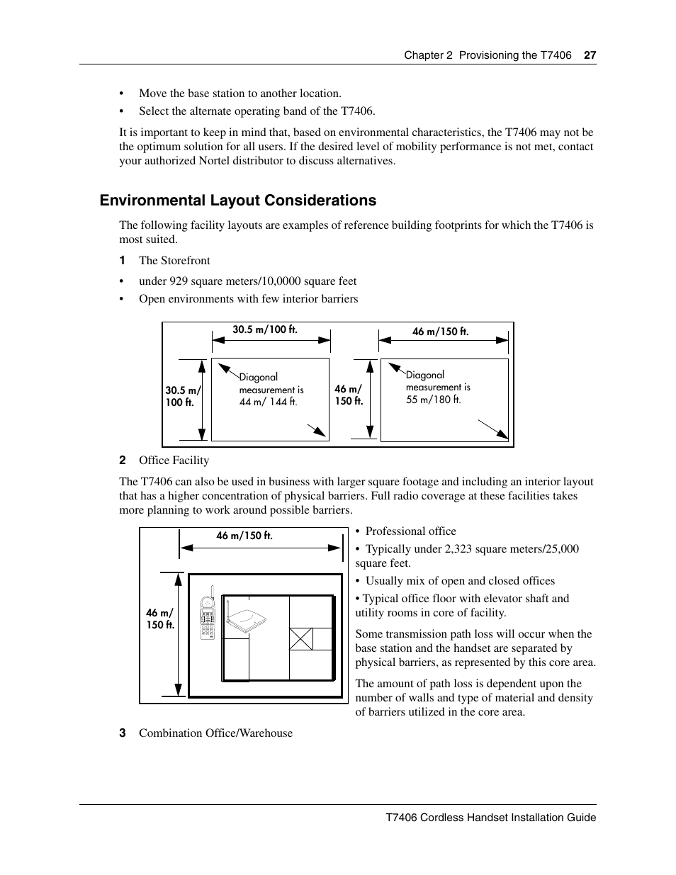 Environmental layout considerations | Nortel Networks T7406 User Manual | Page 27 / 47
