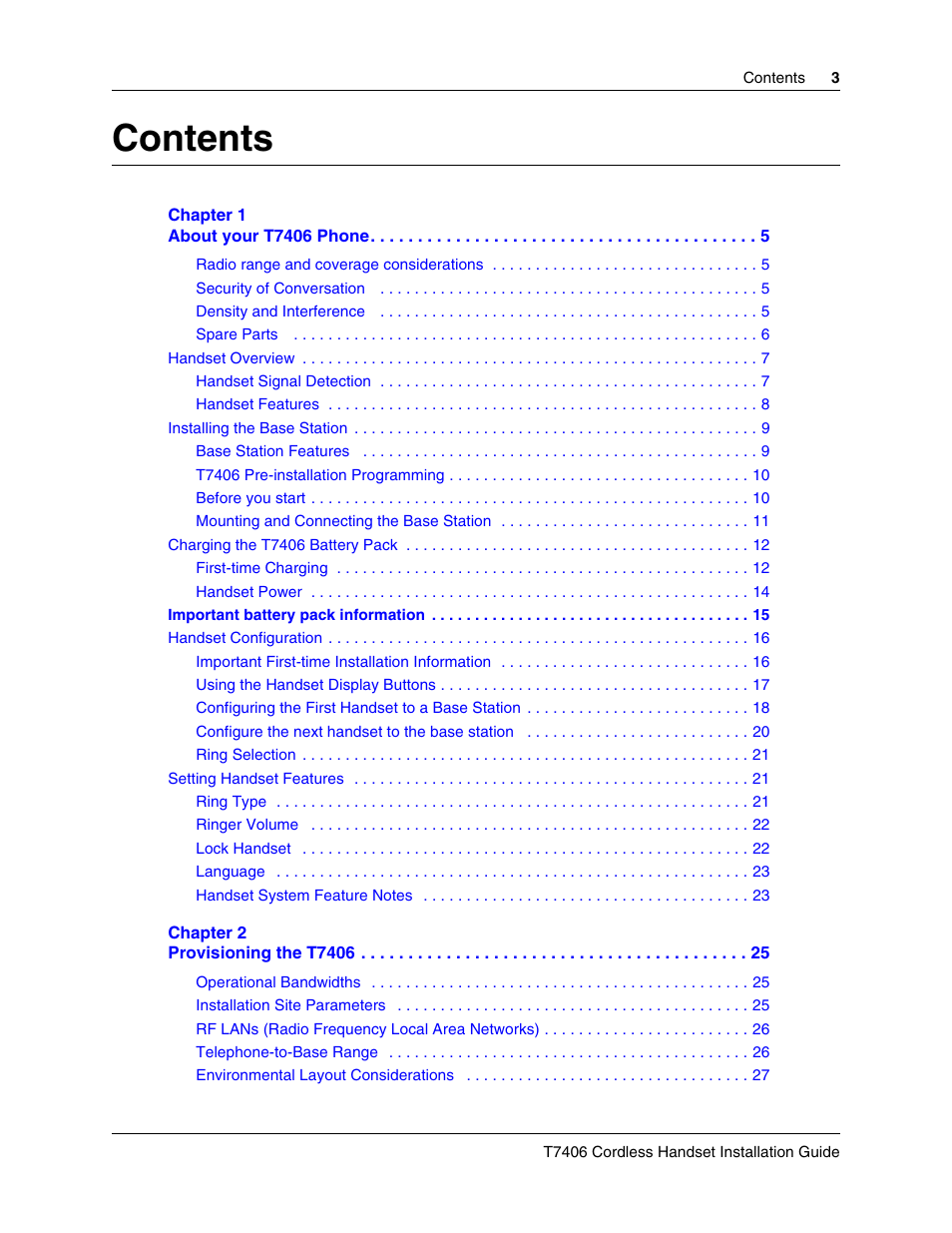 Nortel Networks T7406 User Manual | Page 3 / 47