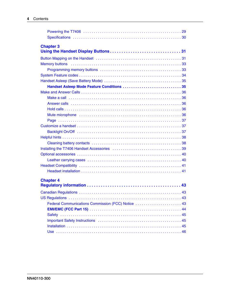 Nortel Networks T7406 User Manual | Page 4 / 47