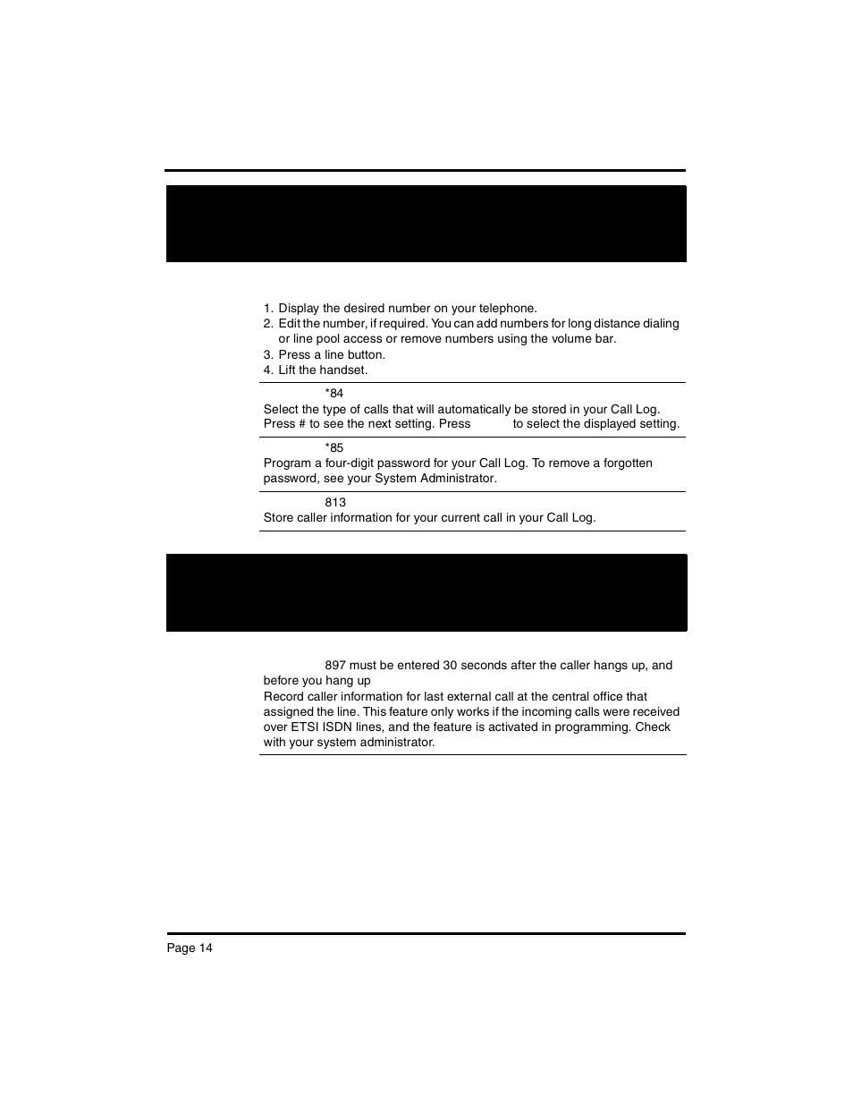 Etsi feature, Call display services | Nortel Networks Nortel M 7000 User Manual | Page 14 / 16