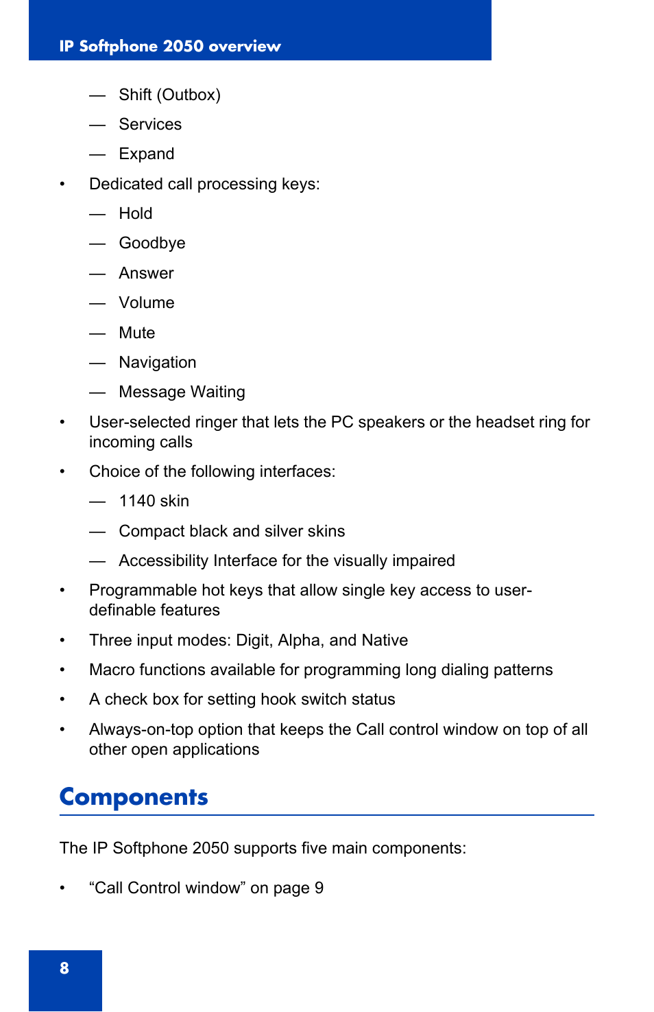 Components | Nortel Networks NN-10300-053 User Manual | Page 8 / 44