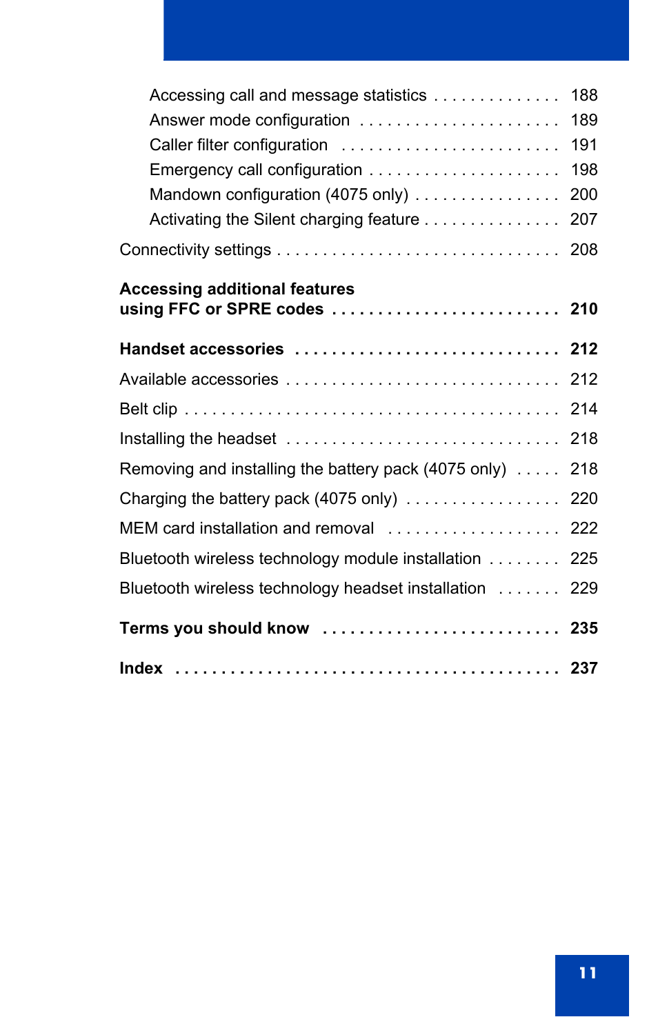 Nortel Networks Nortel 4075 User Manual | Page 11 / 244
