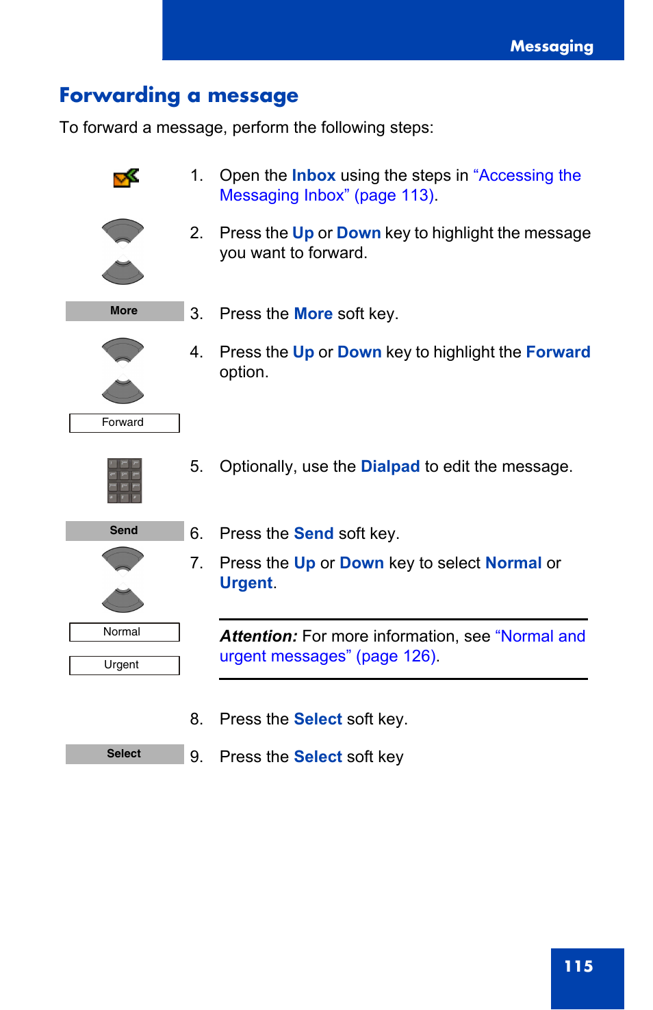 Forwarding a message | Nortel Networks Nortel 4075 User Manual | Page 115 / 244