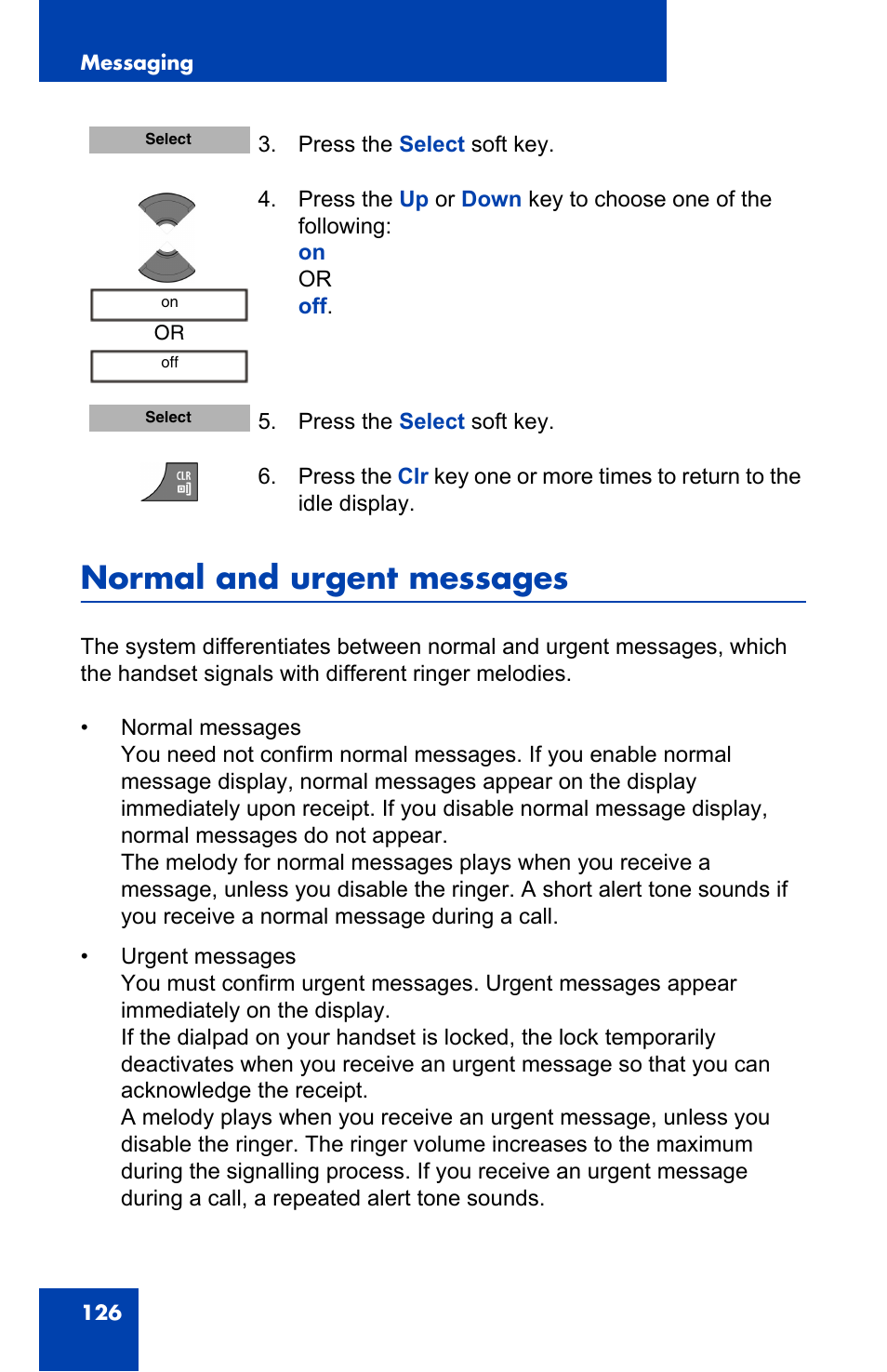 Normal and urgent messages, Normal and urgent, Normal and | Nortel Networks Nortel 4075 User Manual | Page 126 / 244