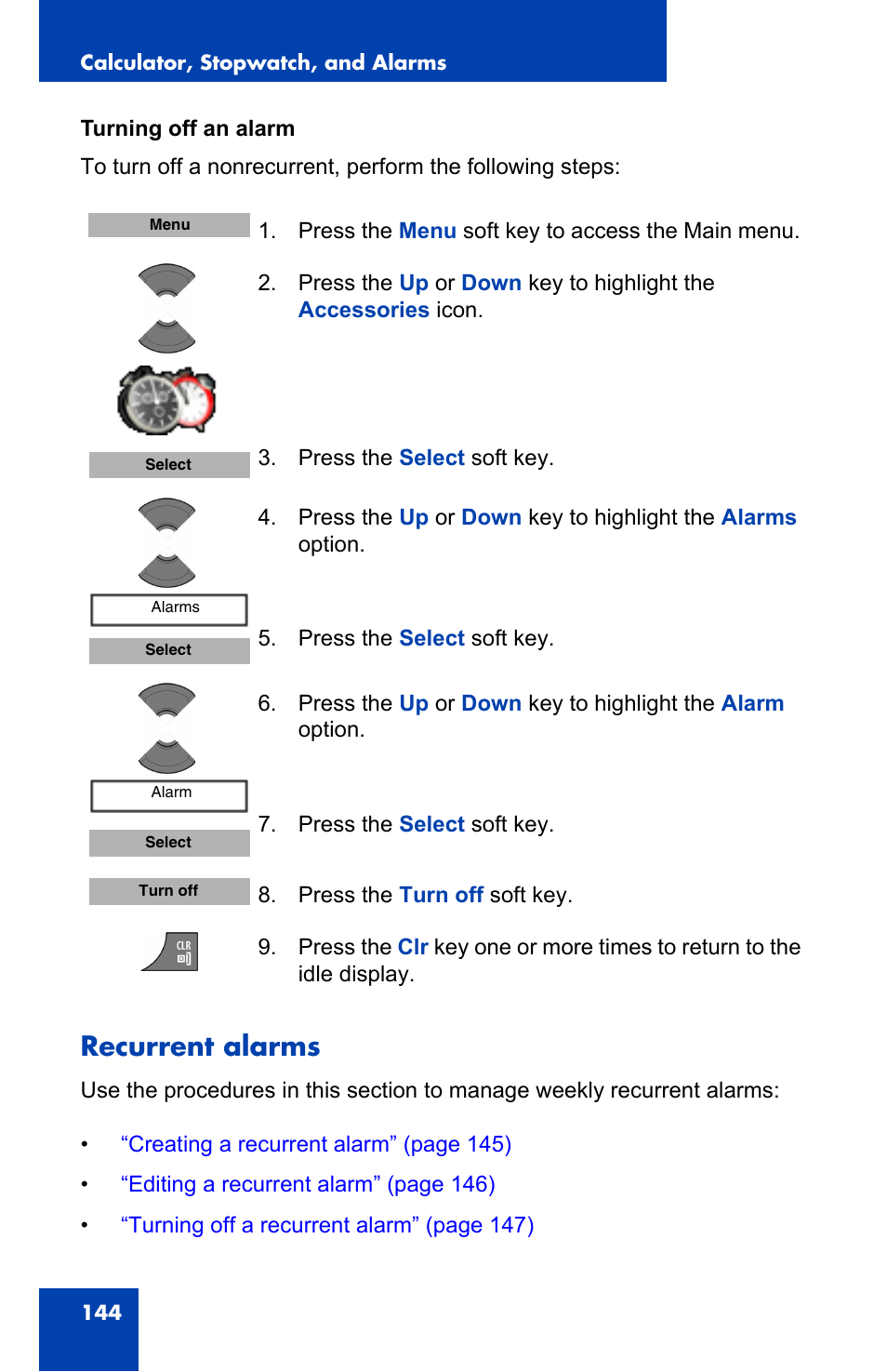 Recurrent alarms | Nortel Networks Nortel 4075 User Manual | Page 144 / 244