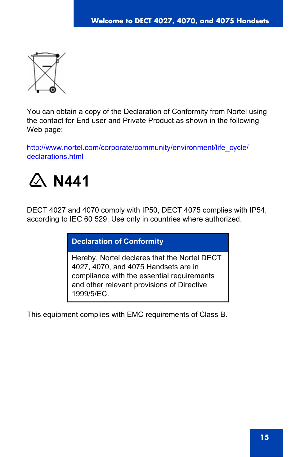 Nortel Networks Nortel 4075 User Manual | Page 15 / 244