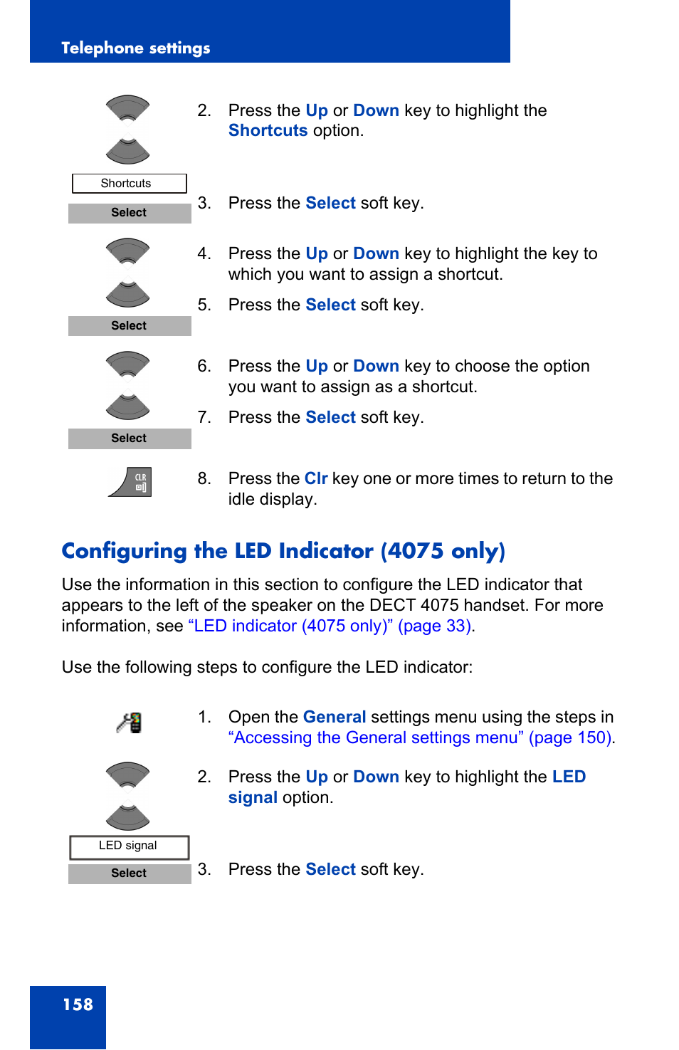 Configuring the led indicator (4075 only), Configuring the led | Nortel Networks Nortel 4075 User Manual | Page 158 / 244