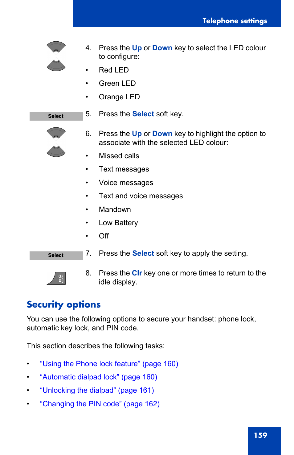 Security options | Nortel Networks Nortel 4075 User Manual | Page 159 / 244