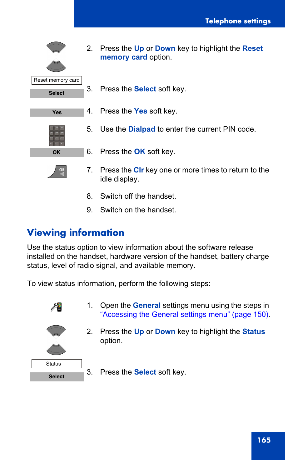 Viewing information | Nortel Networks Nortel 4075 User Manual | Page 165 / 244