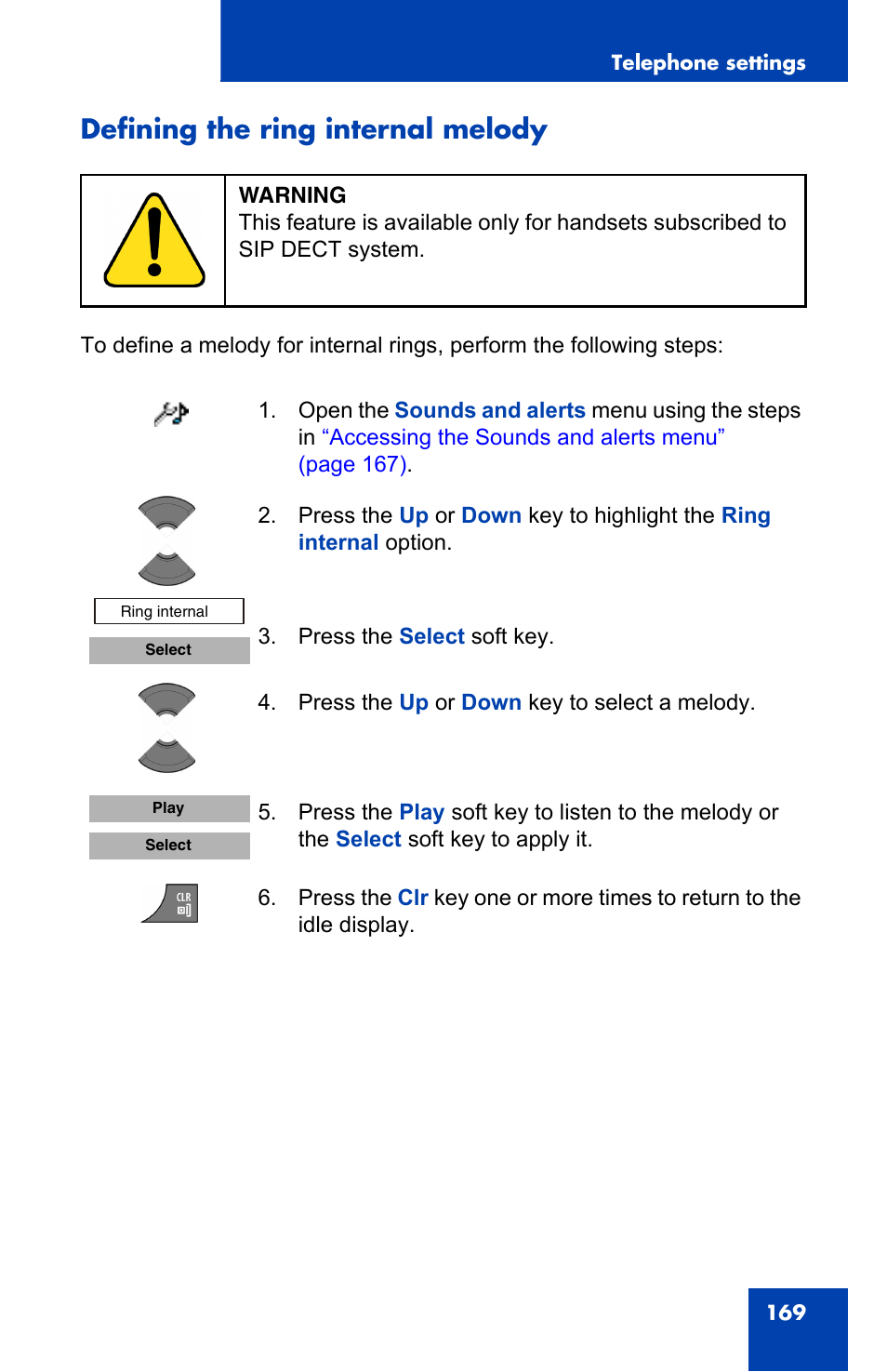 Defining the ring internal melody | Nortel Networks Nortel 4075 User Manual | Page 169 / 244