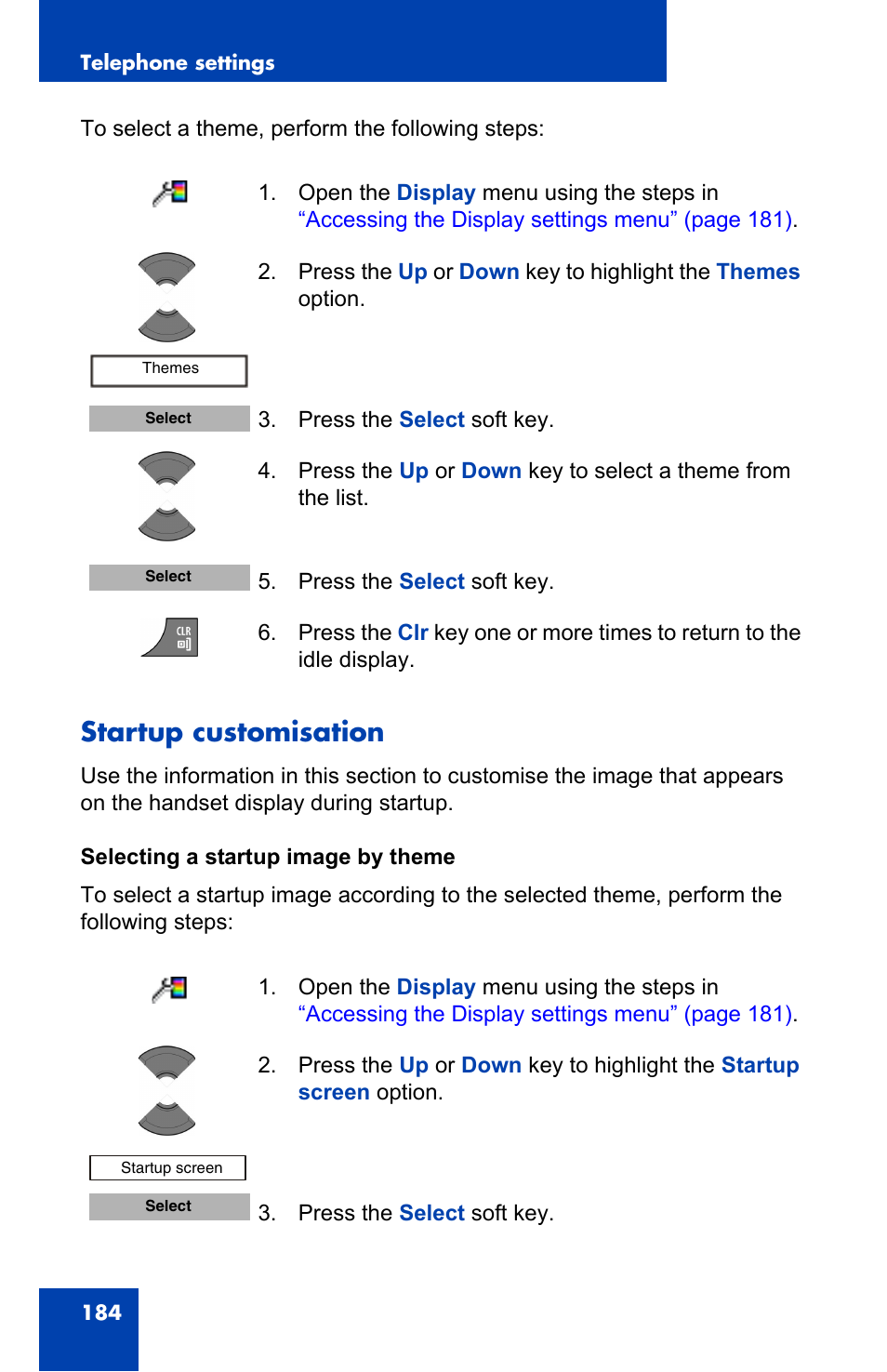 Startup customisation | Nortel Networks Nortel 4075 User Manual | Page 184 / 244