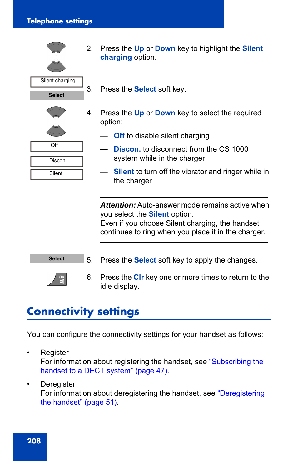 Connectivity settings | Nortel Networks Nortel 4075 User Manual | Page 208 / 244