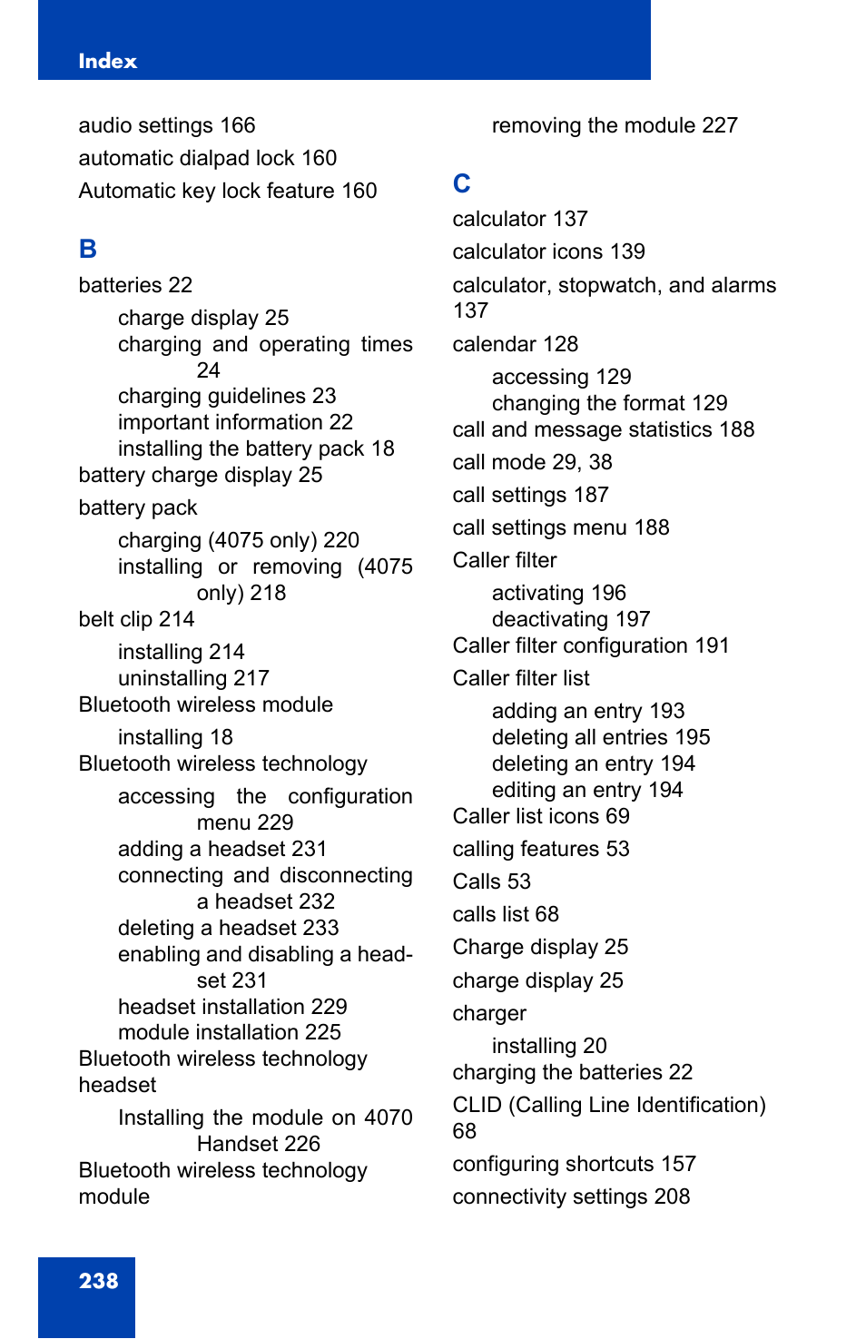 Nortel Networks Nortel 4075 User Manual | Page 238 / 244