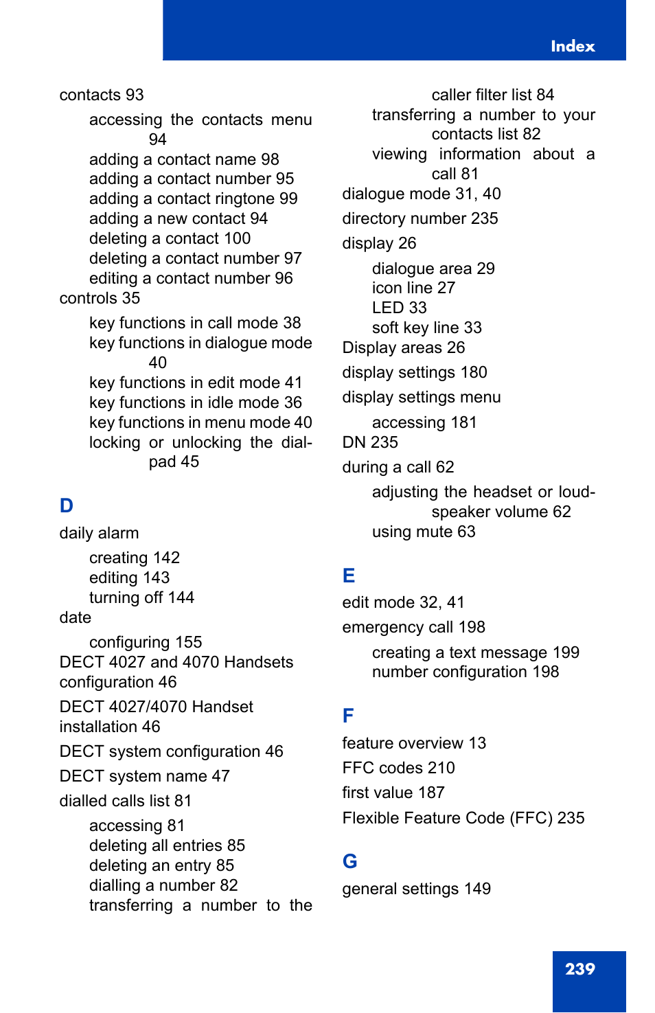 Nortel Networks Nortel 4075 User Manual | Page 239 / 244
