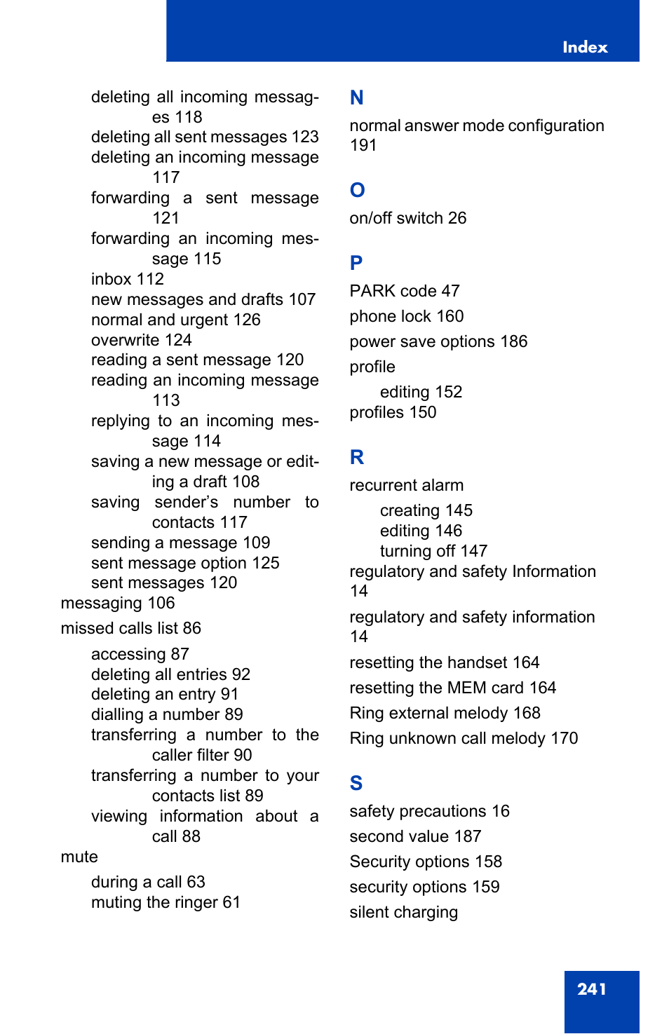 Nortel Networks Nortel 4075 User Manual | Page 241 / 244