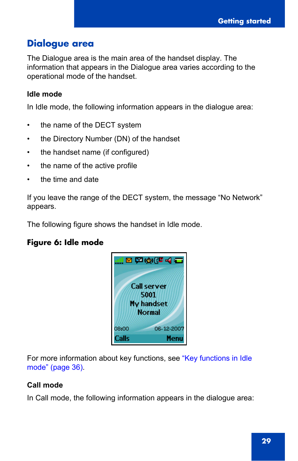 Dialogue area | Nortel Networks Nortel 4075 User Manual | Page 29 / 244