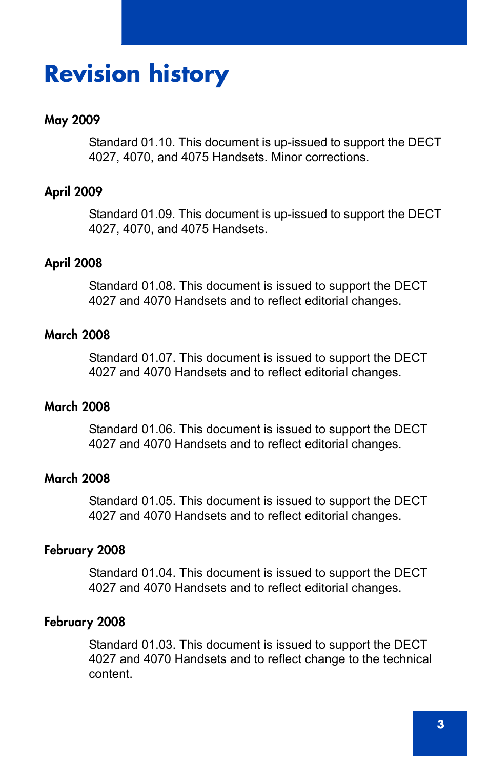 Revision history | Nortel Networks Nortel 4075 User Manual | Page 3 / 244