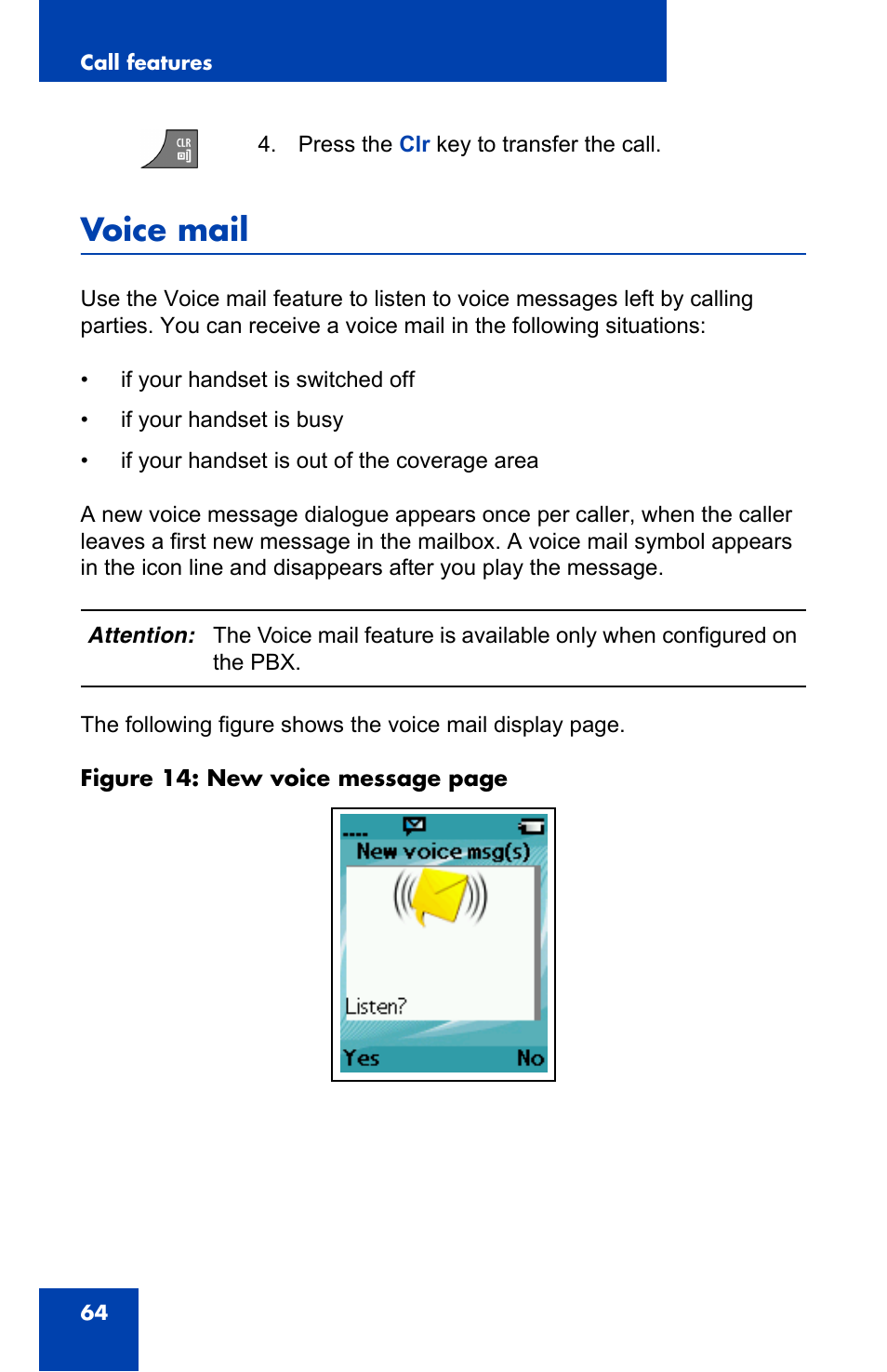 Voice mail | Nortel Networks Nortel 4075 User Manual | Page 64 / 244