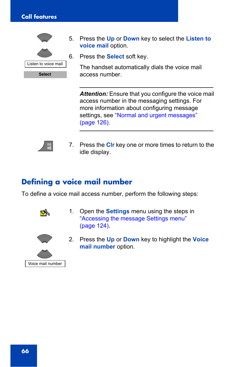 Defining a voice mail number | Nortel Networks Nortel 4075 User Manual | Page 66 / 244