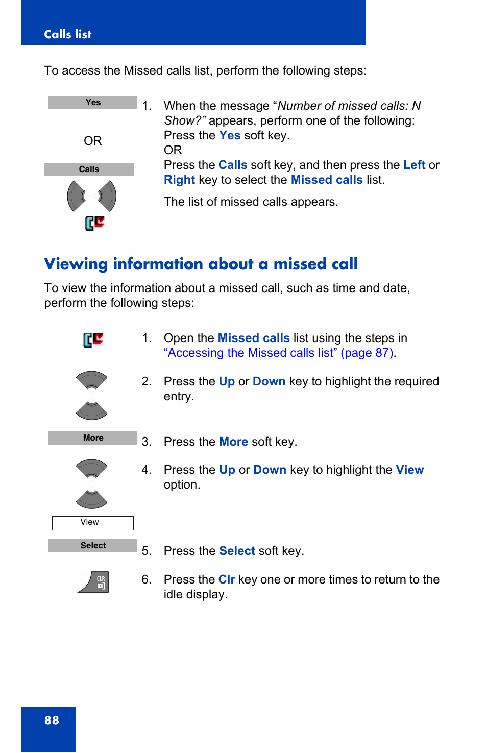 Viewing information about a missed call | Nortel Networks Nortel 4075 User Manual | Page 88 / 244