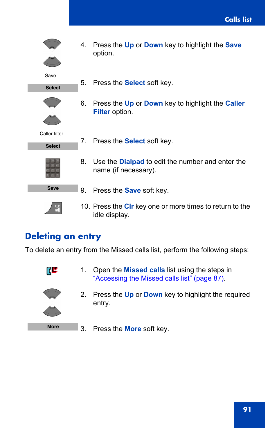 Deleting an entry | Nortel Networks Nortel 4075 User Manual | Page 91 / 244