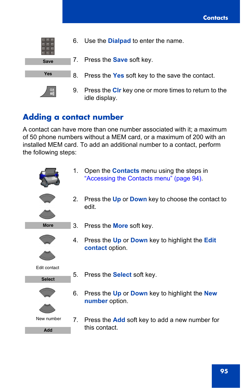 Adding a contact number | Nortel Networks Nortel 4075 User Manual | Page 95 / 244