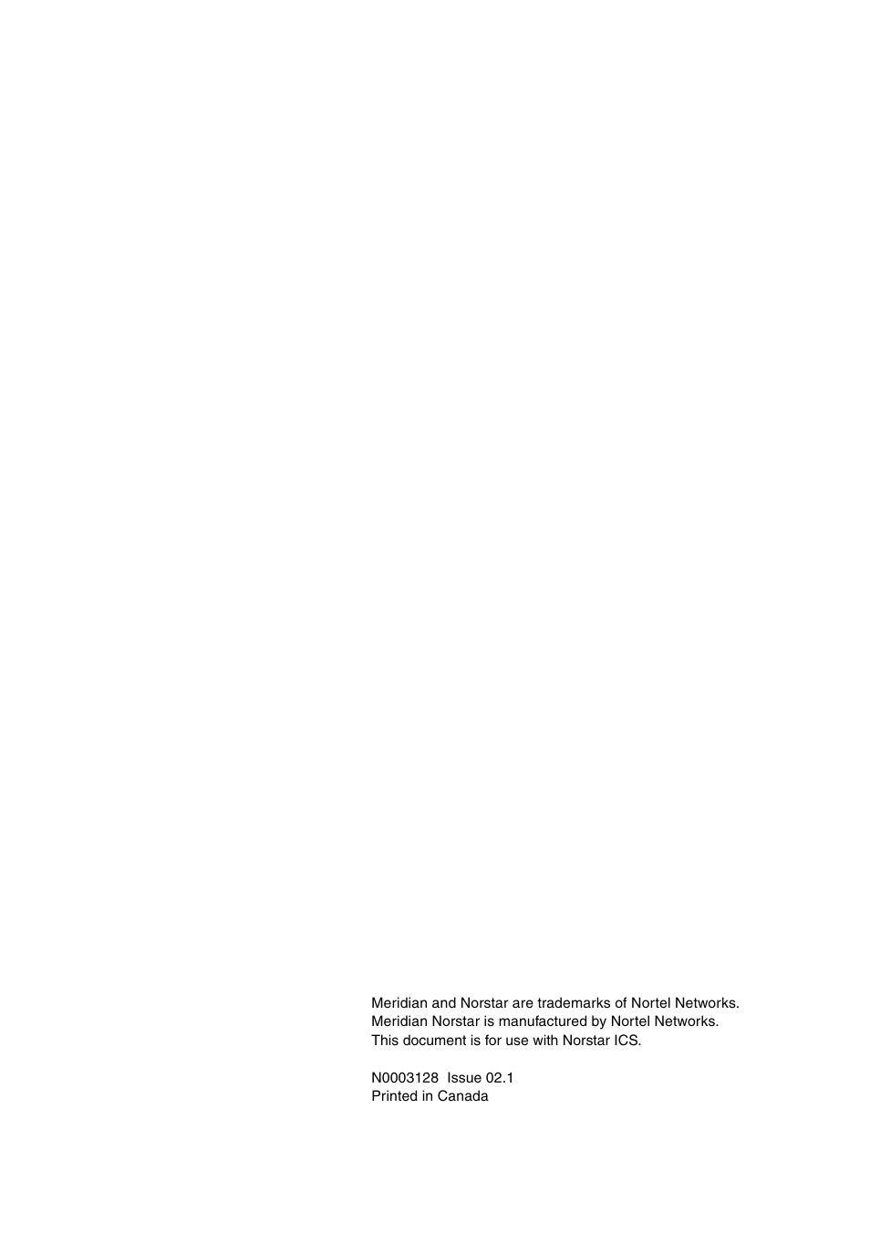 Nortel Networks Norstar ICS User Manual | Page 12 / 12