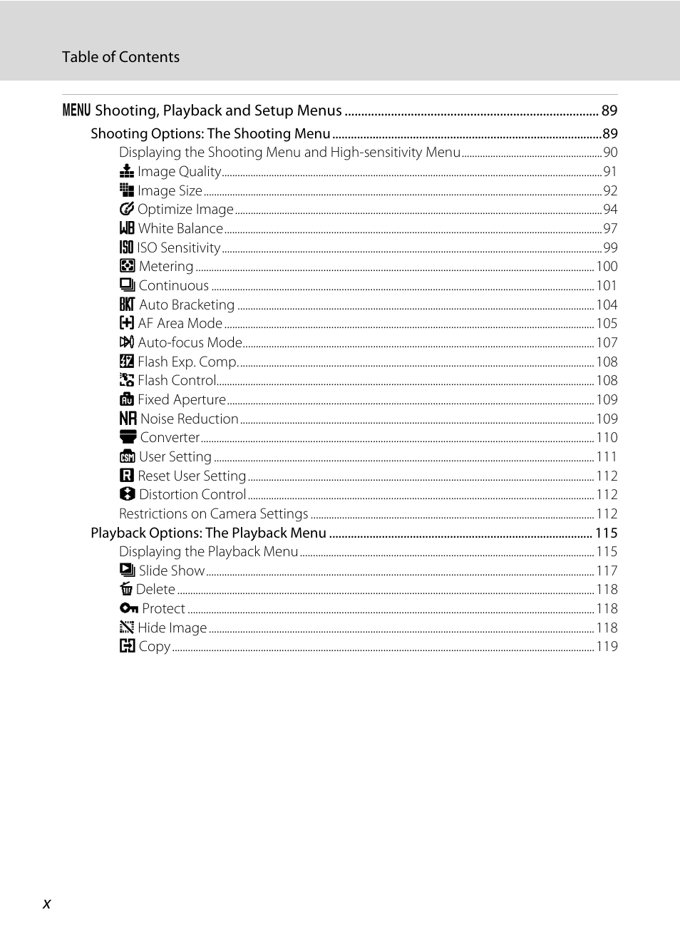 Nikon P5100 User Manual | Page 12 / 176