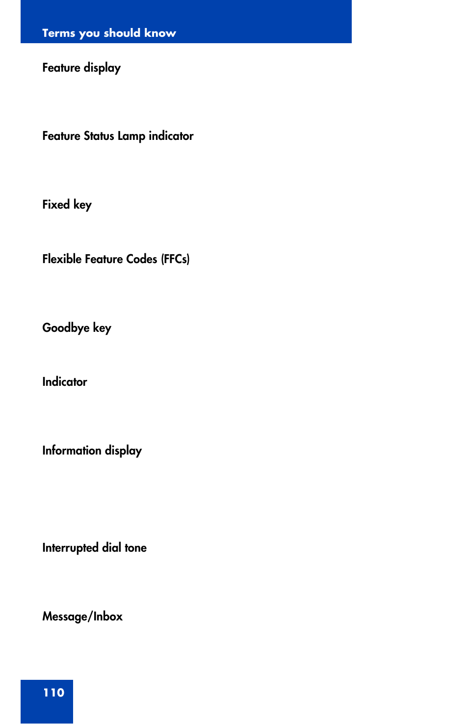 Nortel Networks Nortel IP Phone 1210 User Manual | Page 110 / 118