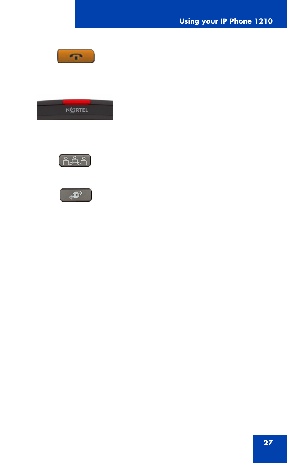 Nortel Networks Nortel IP Phone 1210 User Manual | Page 27 / 118