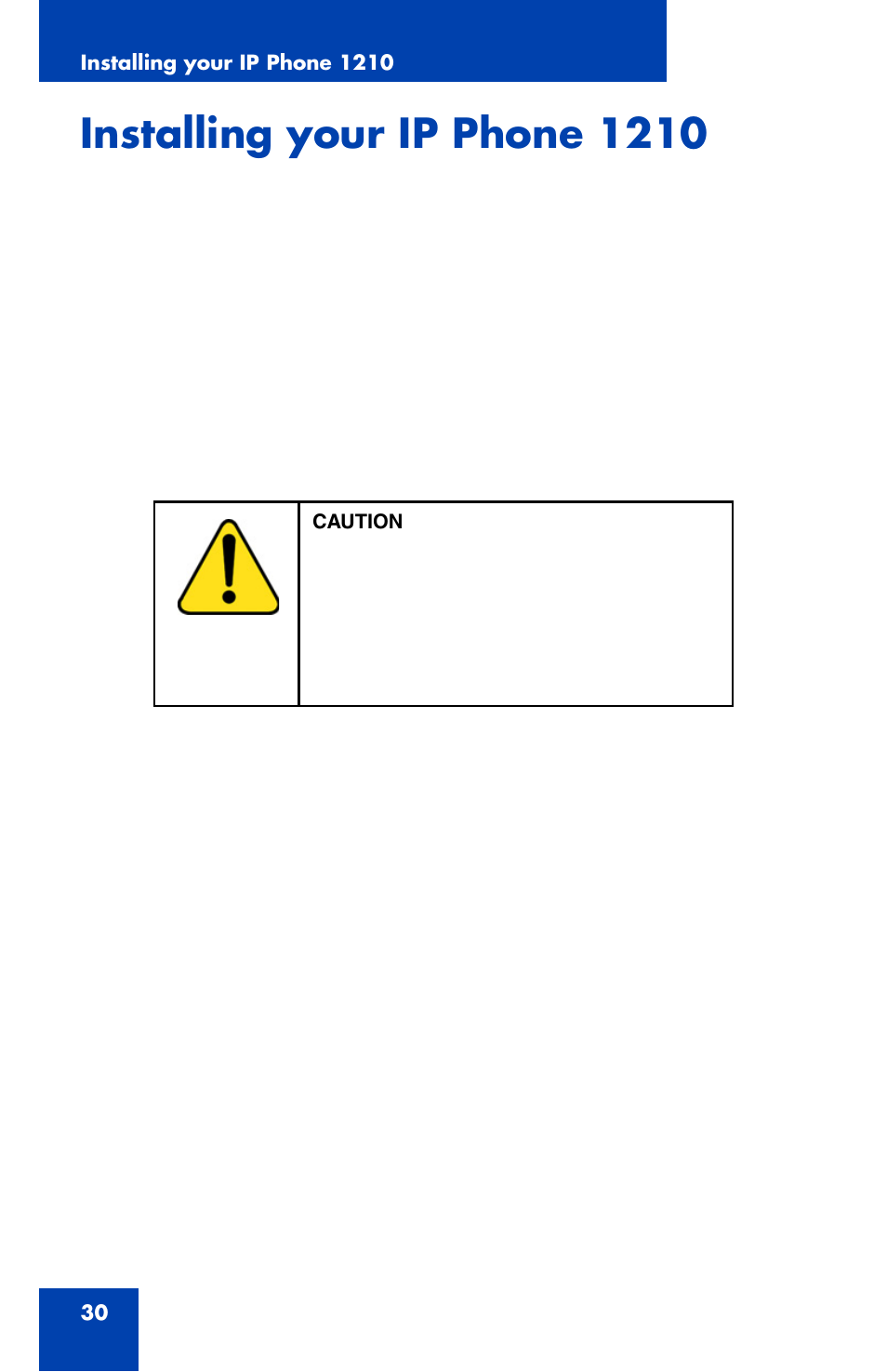 Installing your ip phone 1210 | Nortel Networks Nortel IP Phone 1210 User Manual | Page 30 / 118