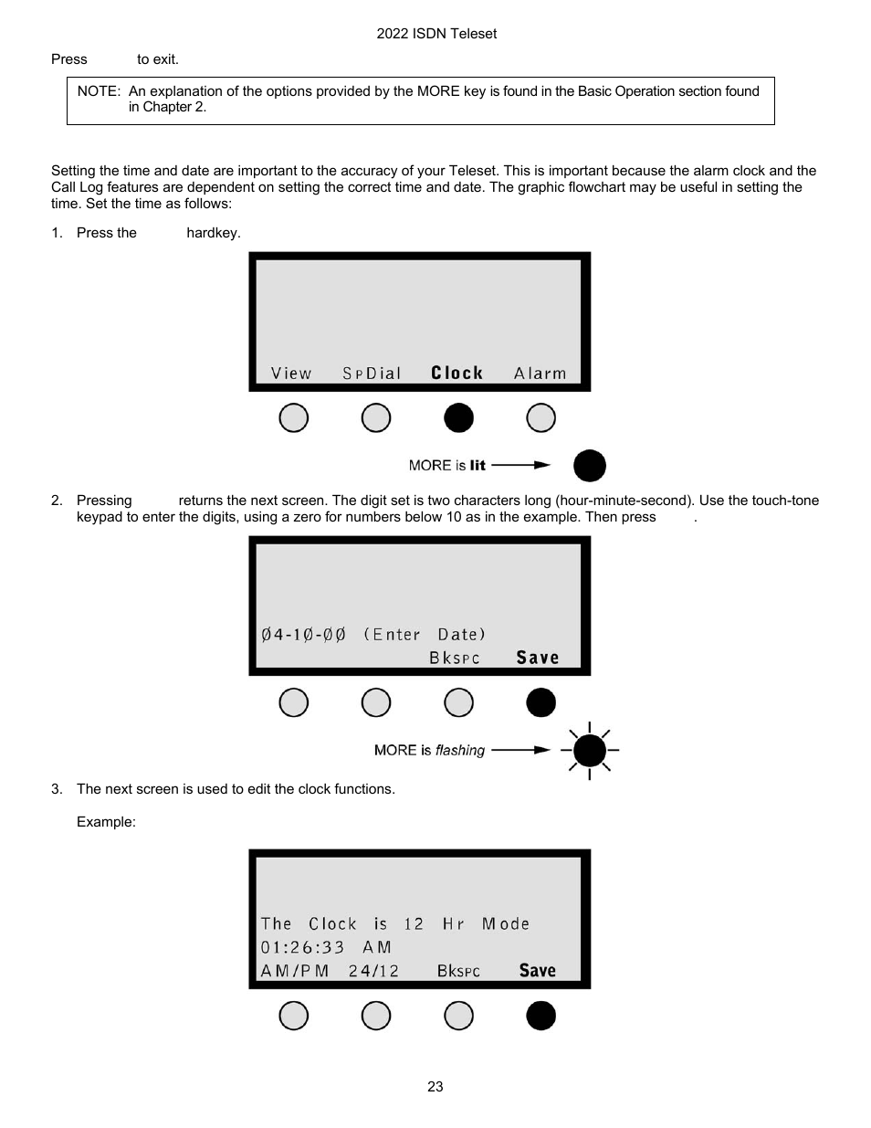 Setting the date and time clock | Nortel Networks i2022 Series User Manual | Page 25 / 61