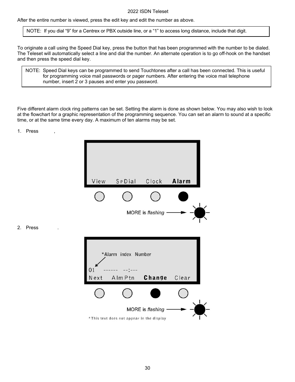 Setting the alarm time | Nortel Networks i2022 Series User Manual | Page 32 / 61