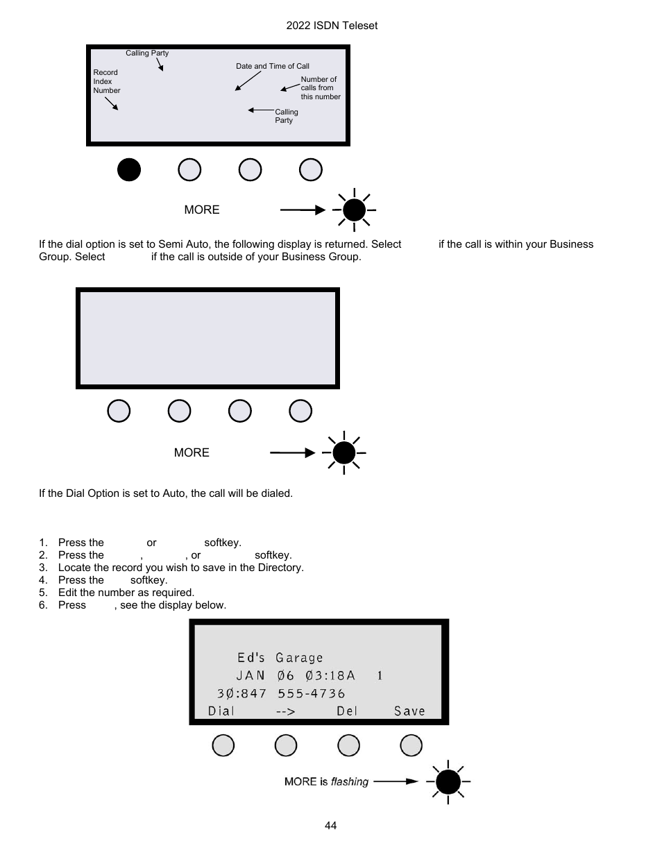Saving a callog entry to the directory, Inside outside | Nortel Networks i2022 Series User Manual | Page 46 / 61