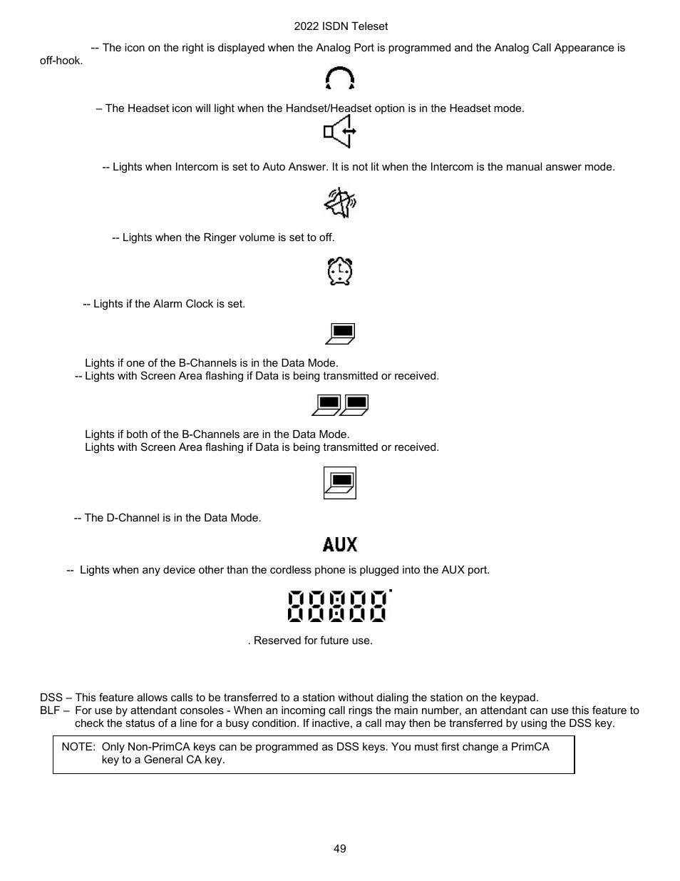 Dss/blf (direct station select, busy lamp field) | Nortel Networks i2022 Series User Manual | Page 51 / 61