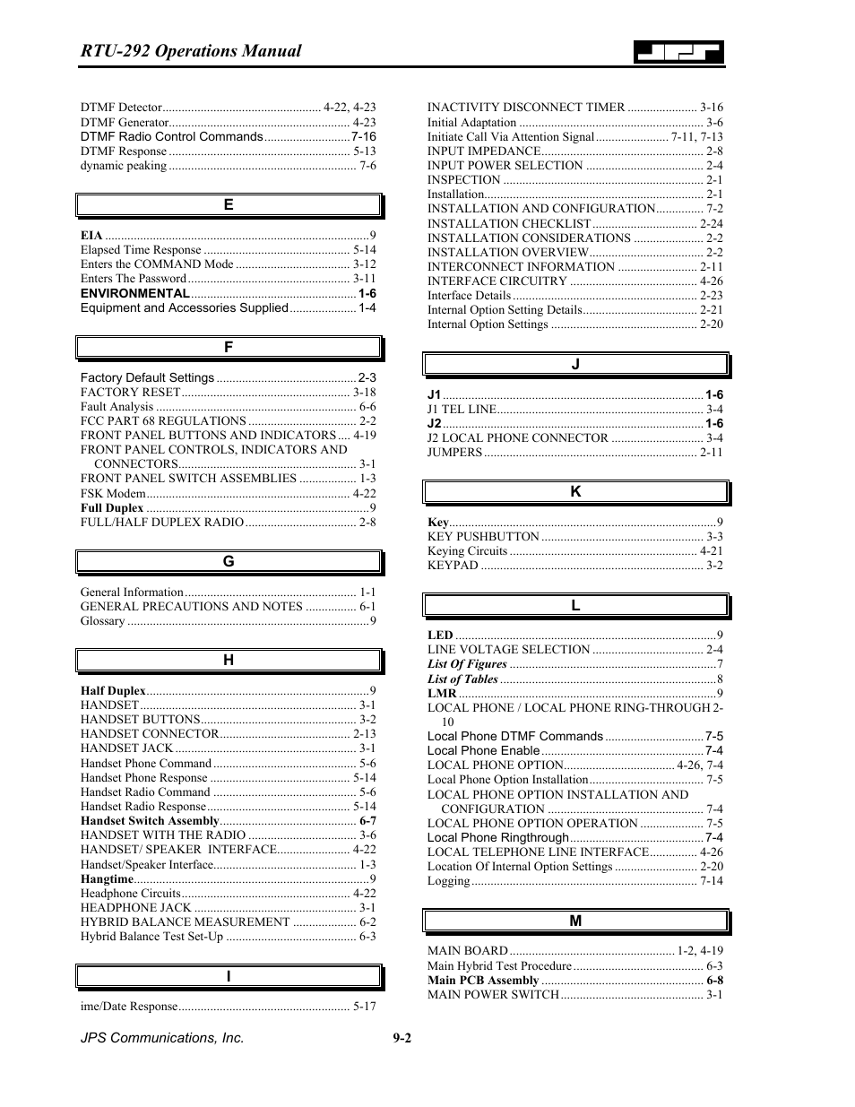 Rtu-292 operations manual | Nortel Networks RTU-292 User Manual | Page 114 / 116