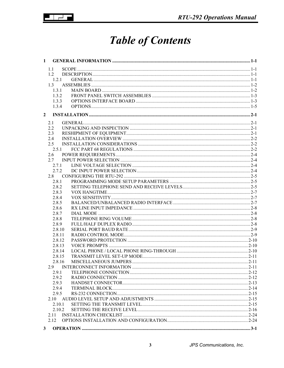 Nortel Networks RTU-292 User Manual | Page 3 / 116