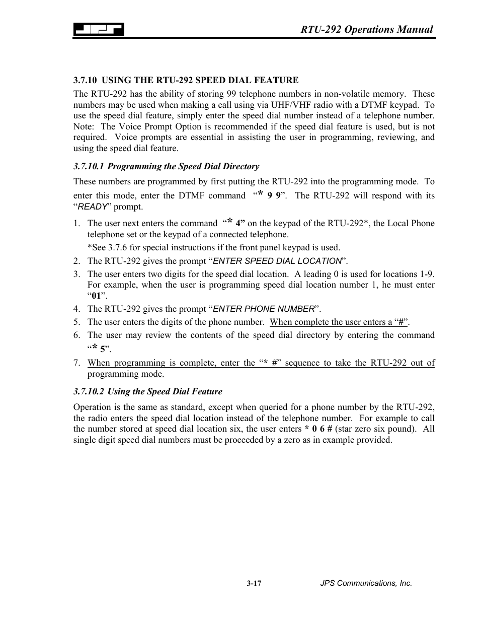 Using the rtu-292 speed dial feature, Programming the speed dial directory, Using the speed dial feature | Using the rtu-292 speed dial feature -17 | Nortel Networks RTU-292 User Manual | Page 57 / 116