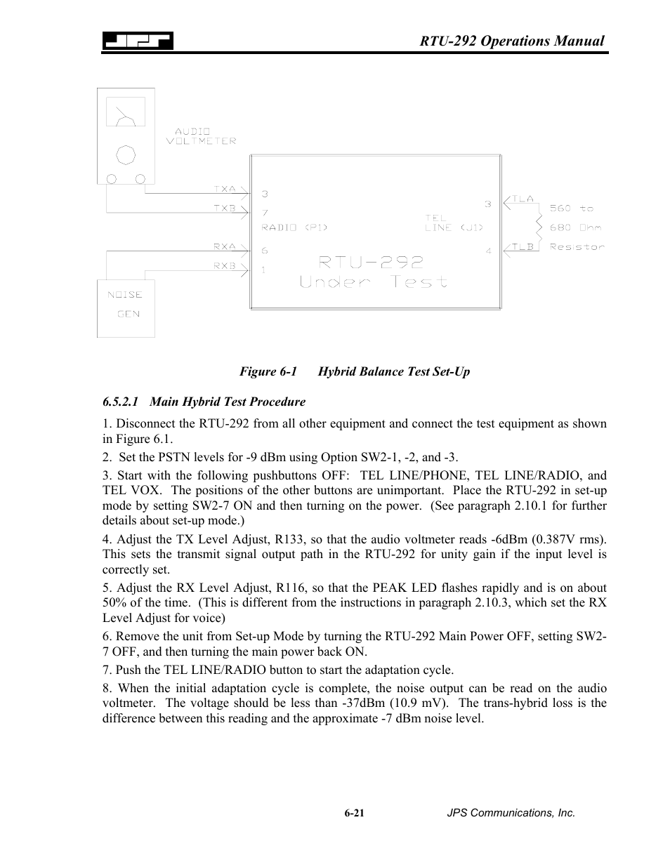 Main hybrid test procedure, Igure, Ybrid | Alance | Nortel Networks RTU-292 User Manual | Page 87 / 116