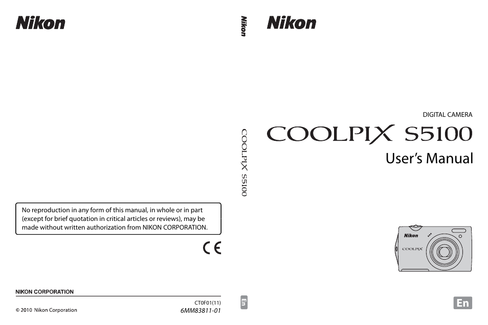 Nortel Networks COOLPIX S5100 User Manual | 180 pages