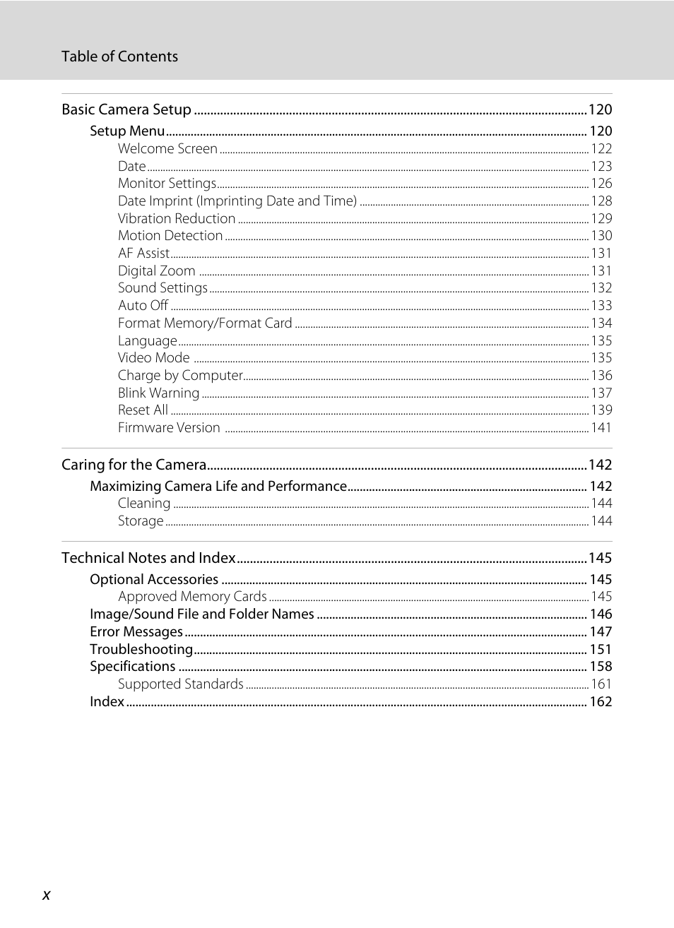 Nortel Networks COOLPIX S5100 User Manual | Page 12 / 180