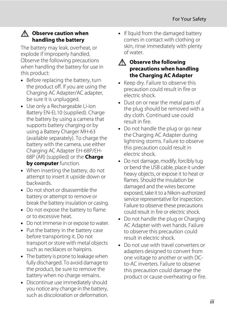 Nortel Networks COOLPIX S5100 User Manual | Page 5 / 180