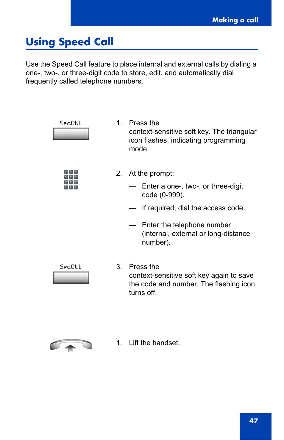 Using speed call | Nortel Networks NN43110-101 User Manual | Page 47 / 114
