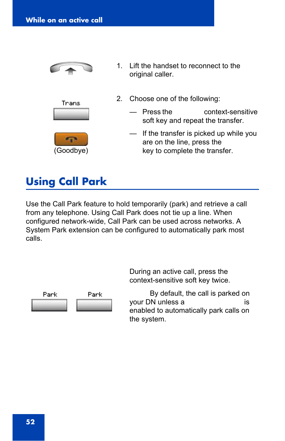 Using call park | Nortel Networks NN43110-101 User Manual | Page 52 / 114