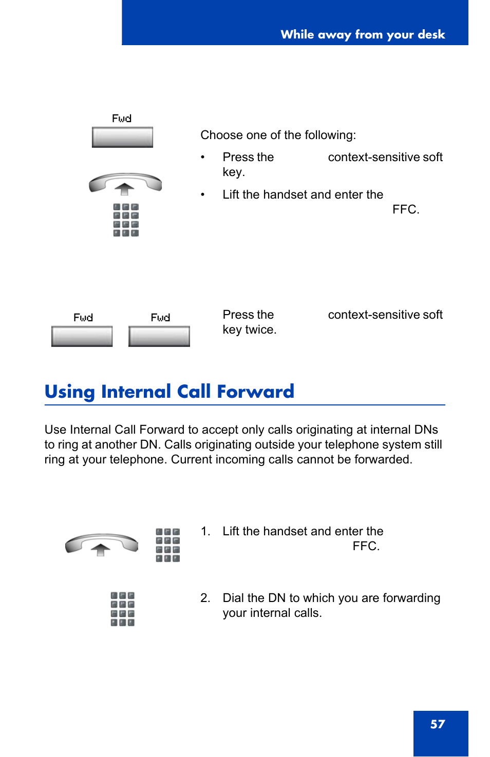 Using internal call forward | Nortel Networks NN43110-101 User Manual | Page 57 / 114
